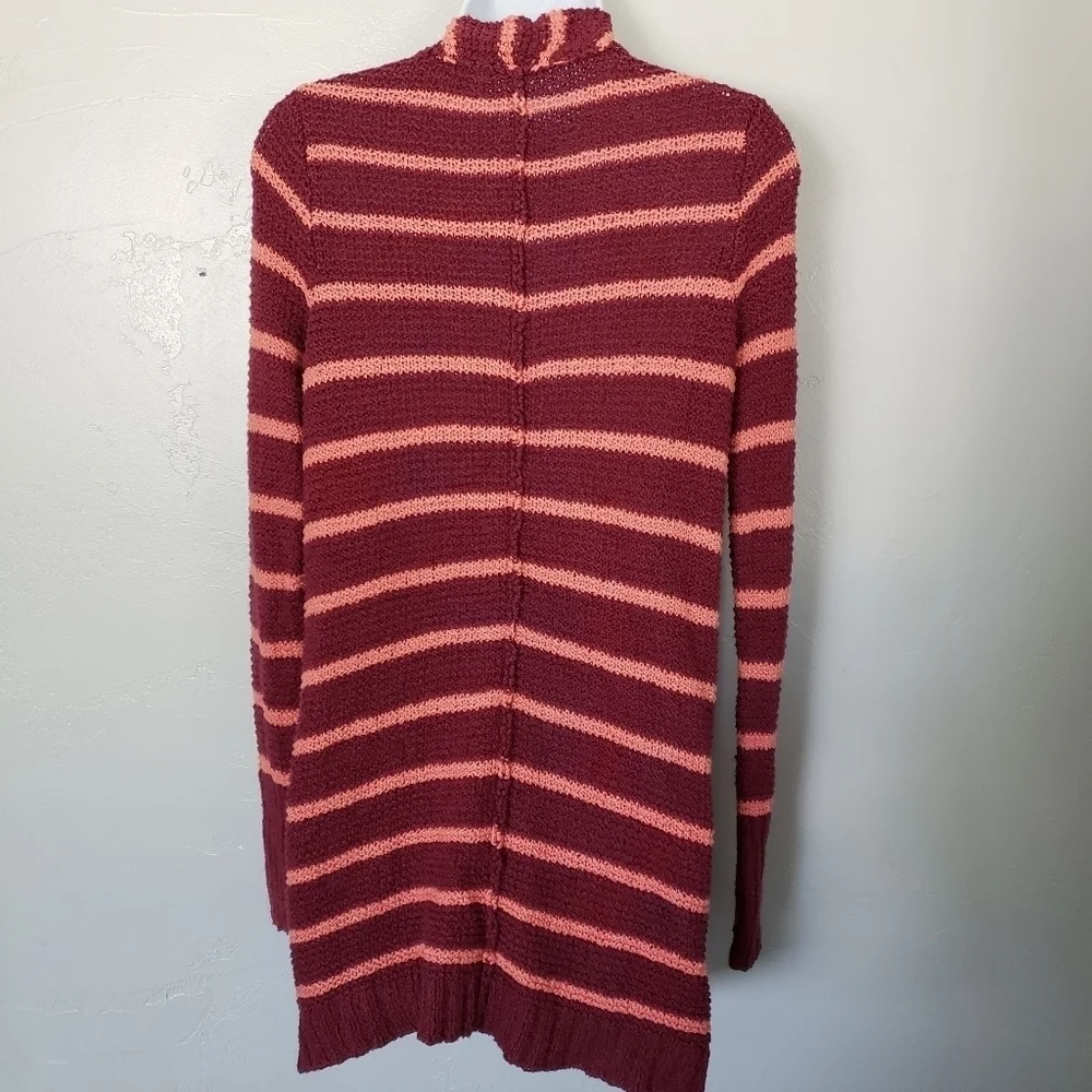 Free People Beach Small Chunky Knit Cardigan Long Sleeve V-neck Wood Buttons Top